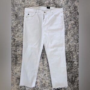 AG Adriano Goldschmied White Jeans – Prima Cigarette Crop – Size 32